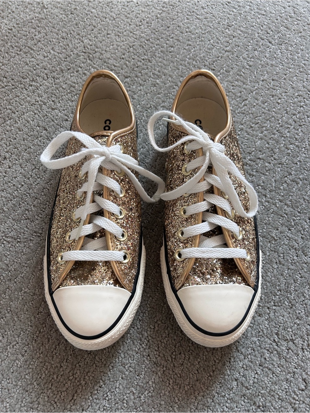 Chunky Gold Glitter Lowtop Converse